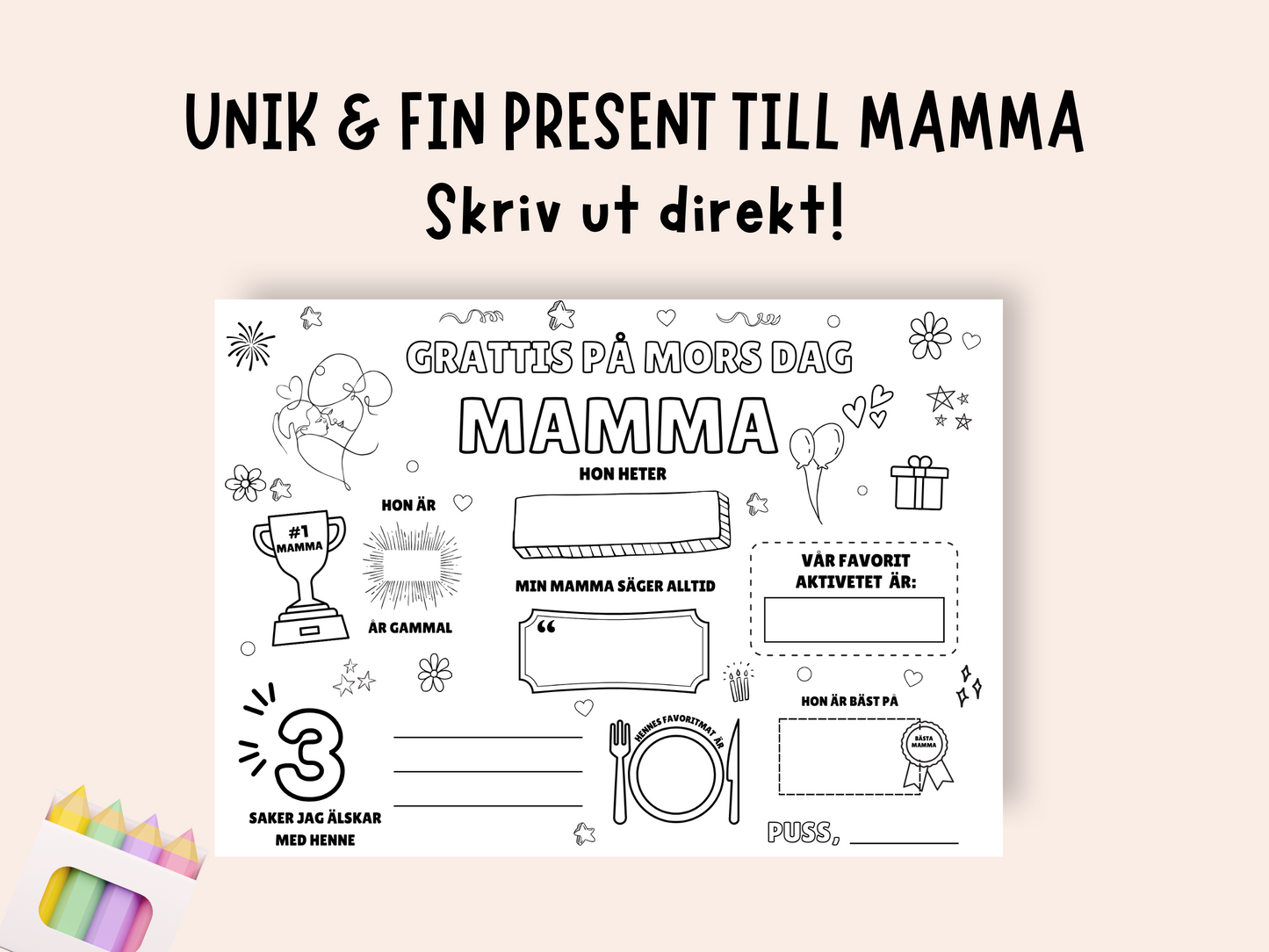 Om Min Mamma - Pysselpresent Mors Dag