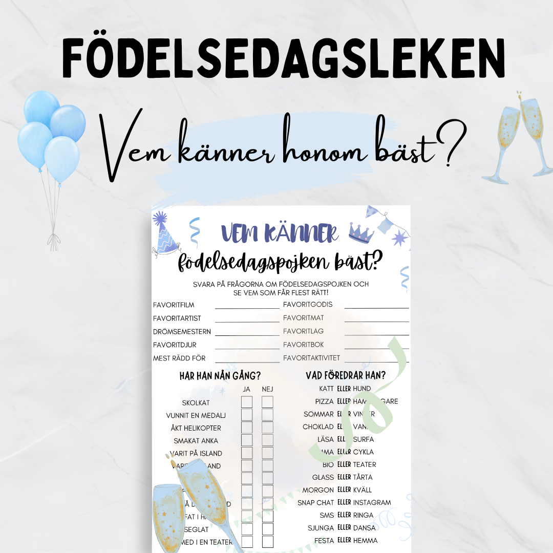 Födelsedagsleken - Vem känner honom bäst?