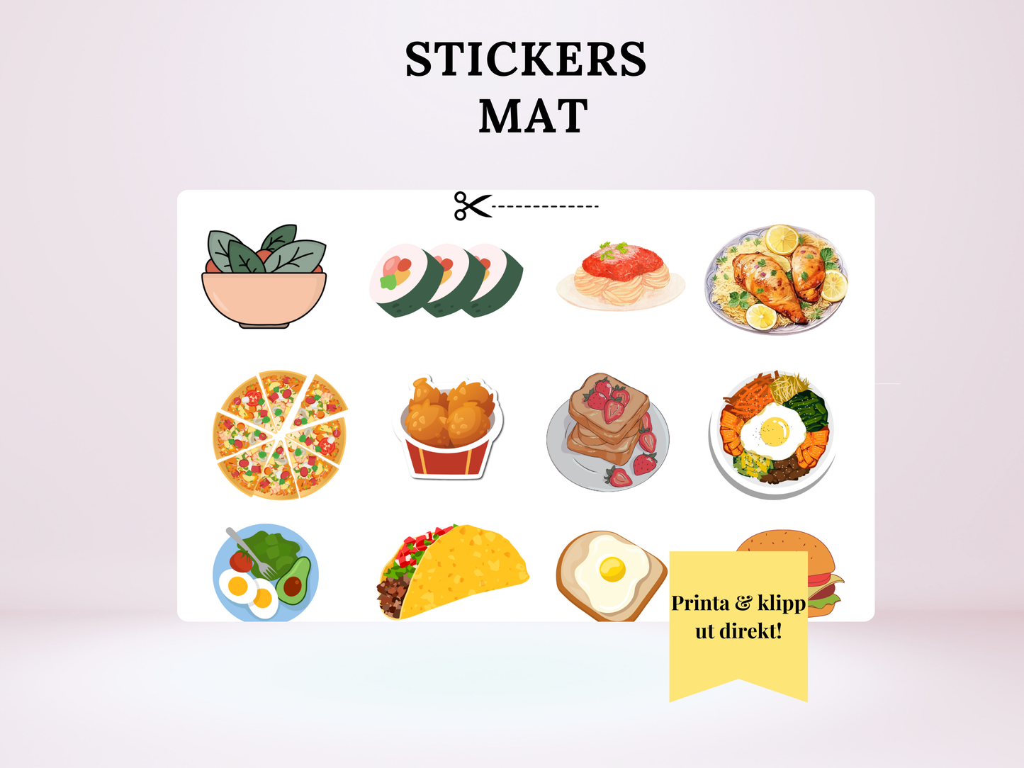Stickers Mat - Skriv ut direkt