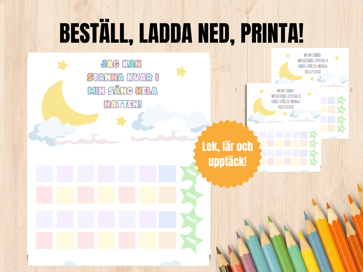 Stanna-kvar-i-sängen Belöningsschema - Levereras direkt till din e-mail.