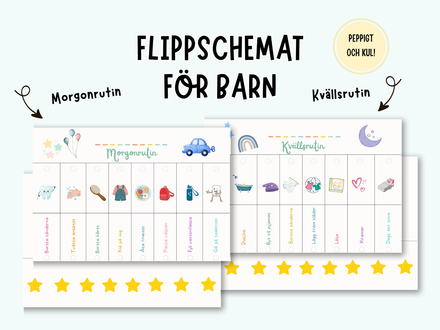 Flippschema - morgon & kvällsrutin