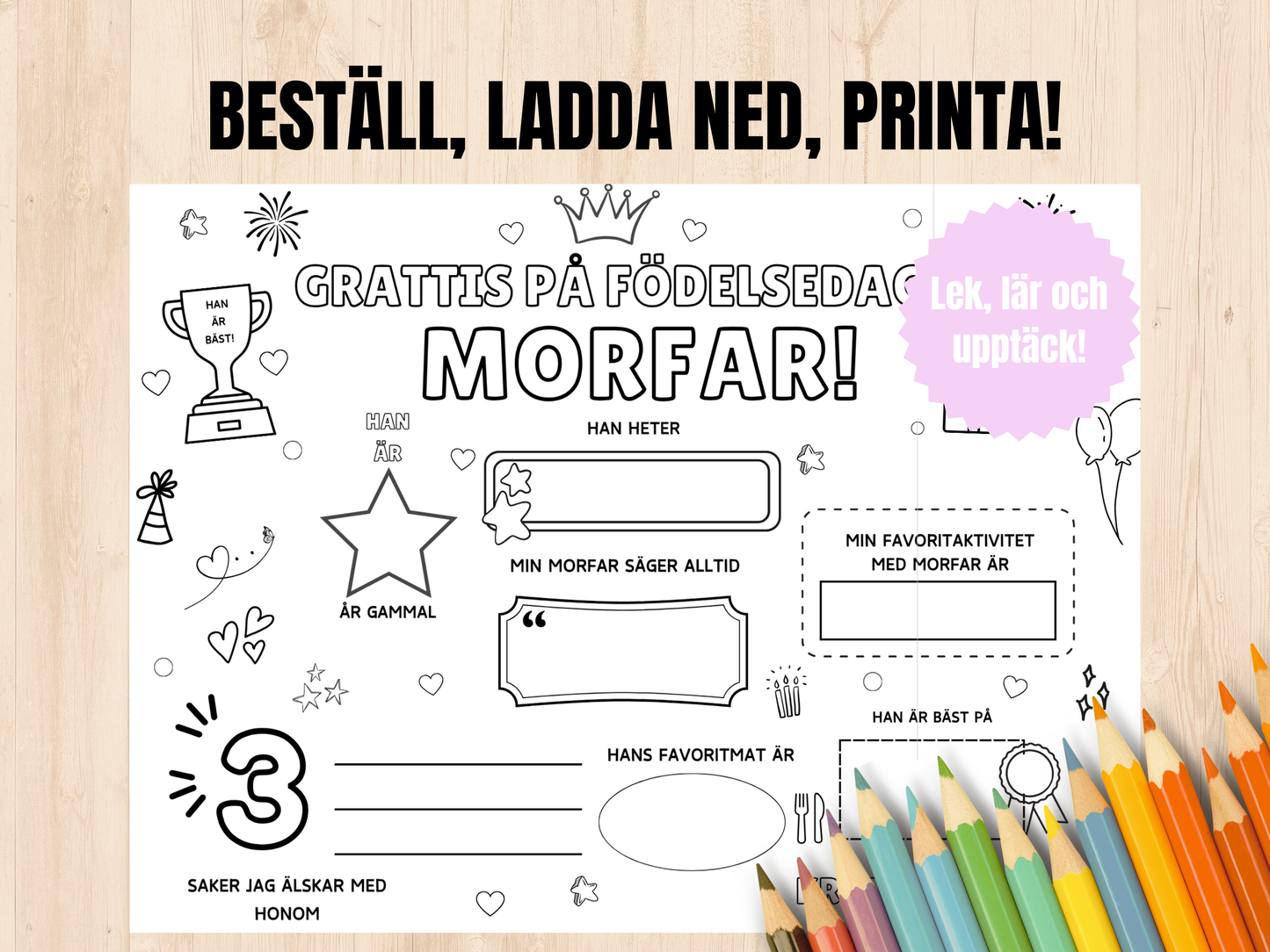 Pysselpresent till Morfars Födelsedag