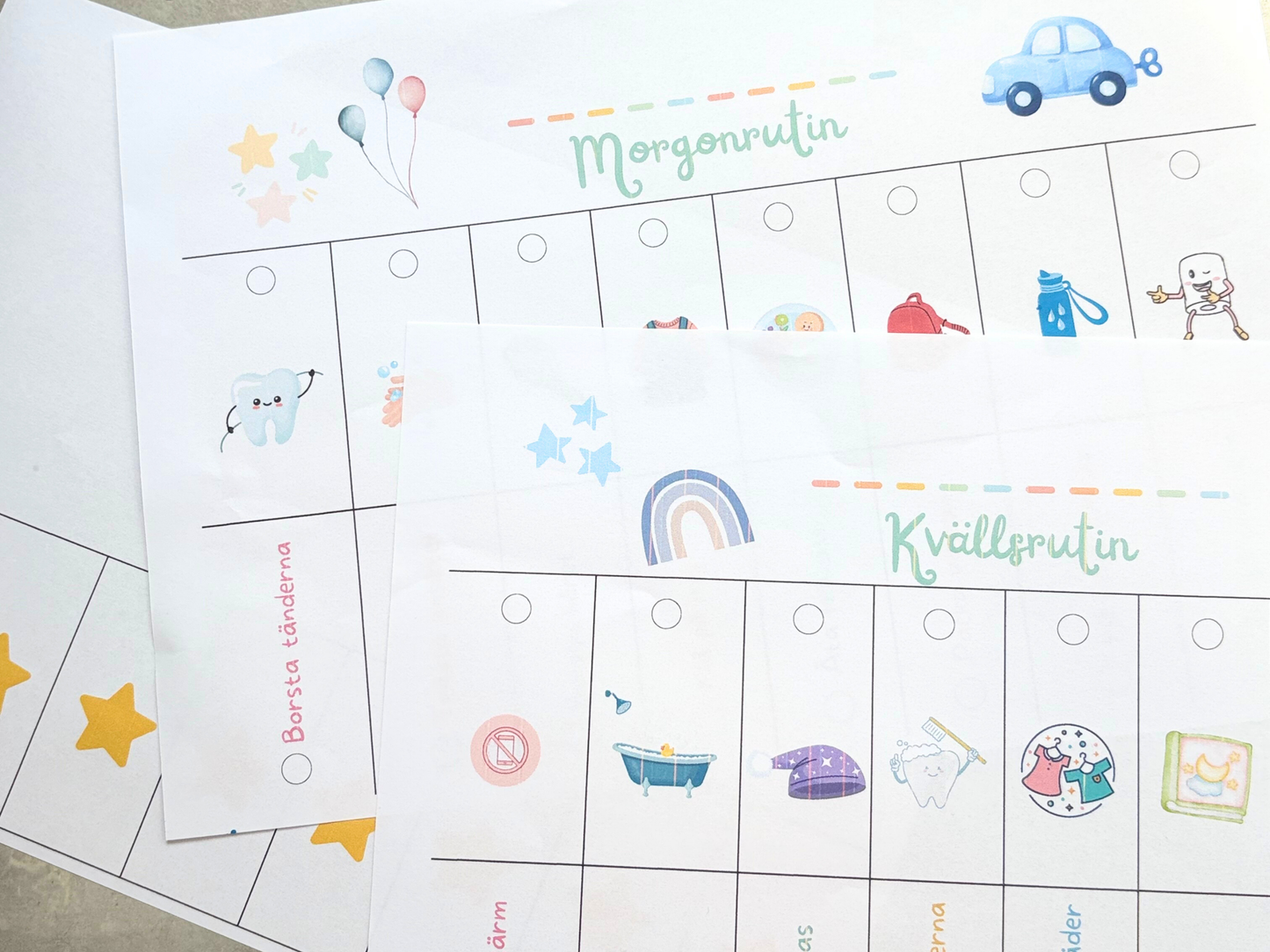 Flippschema - morgon & kvällsrutin