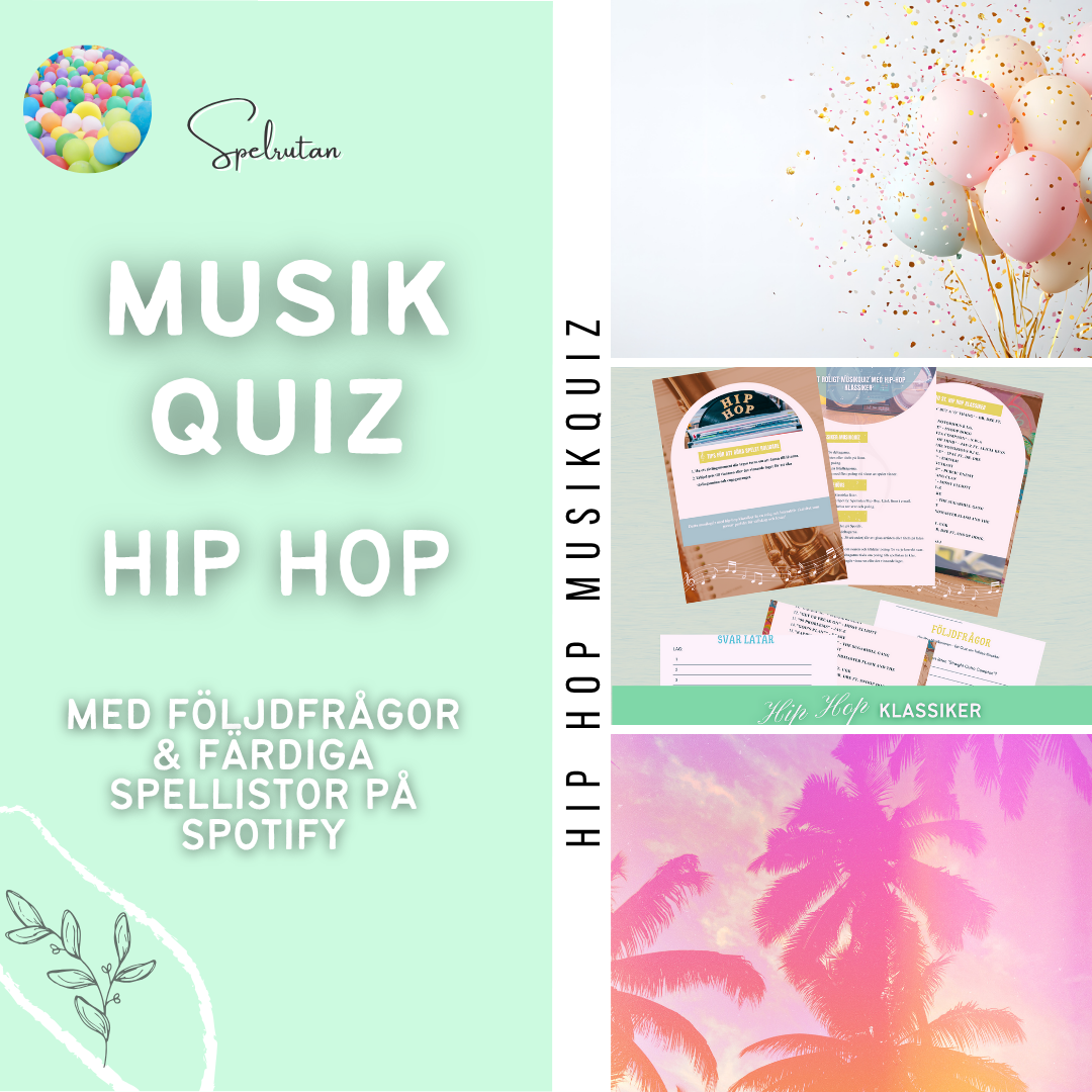 Hip-Hop Klassiker Musikquiz - 20 låtar & följdfrågor.