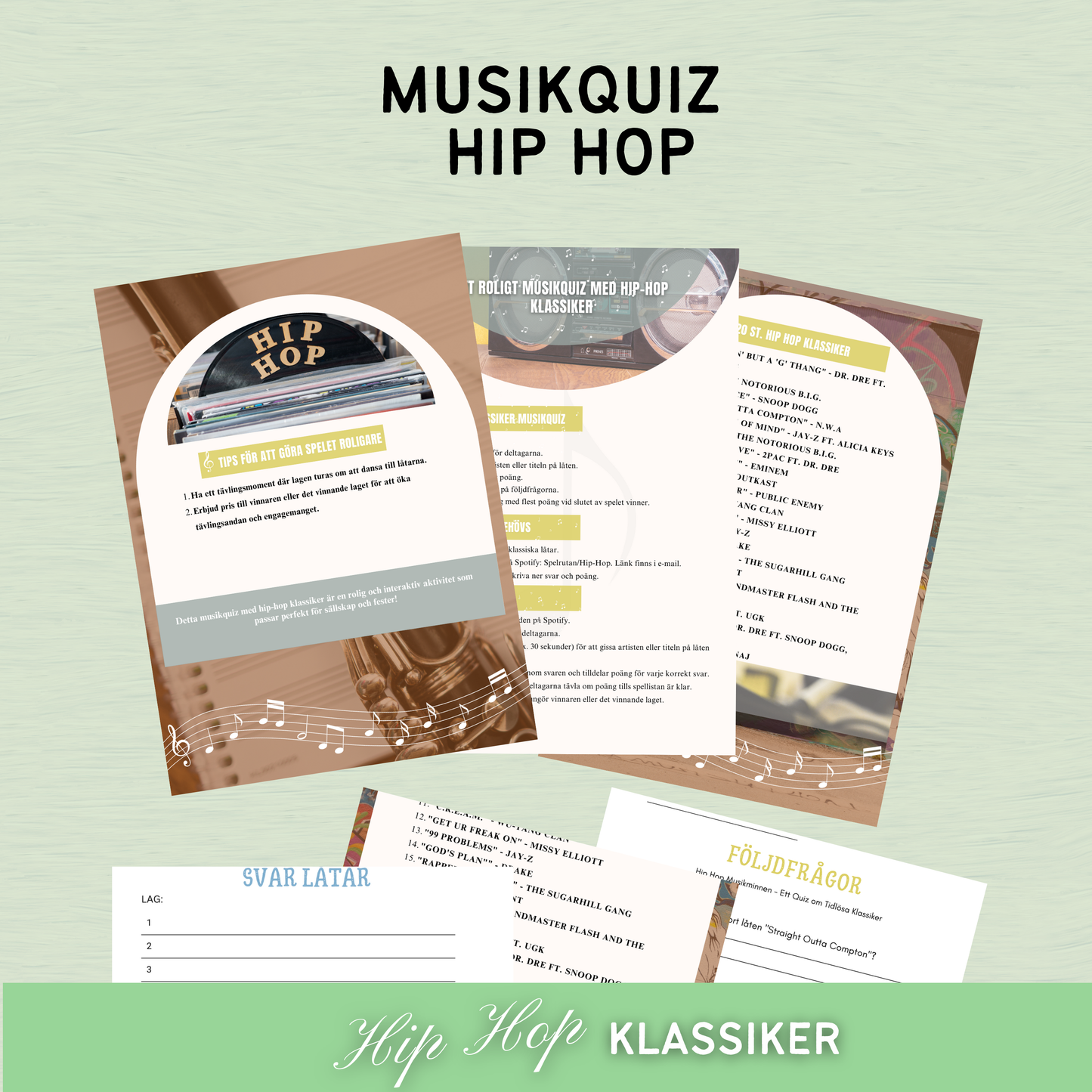 Musikquiz till nyårsfesten - 3 genrer i ett paket!