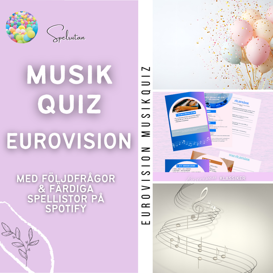 Musikquiz Eurovision - 20 låtar & följdfrågor.