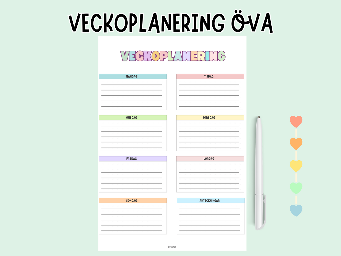 Veckoplanering - Kommer i två olika versioner!