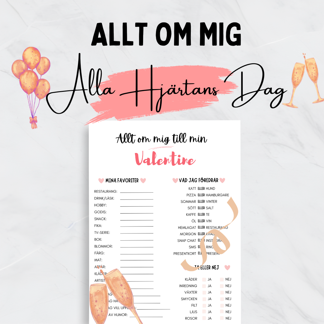 Allt om mig till Alla Hjärtans Dag - Förbered presenten ännu bättre!