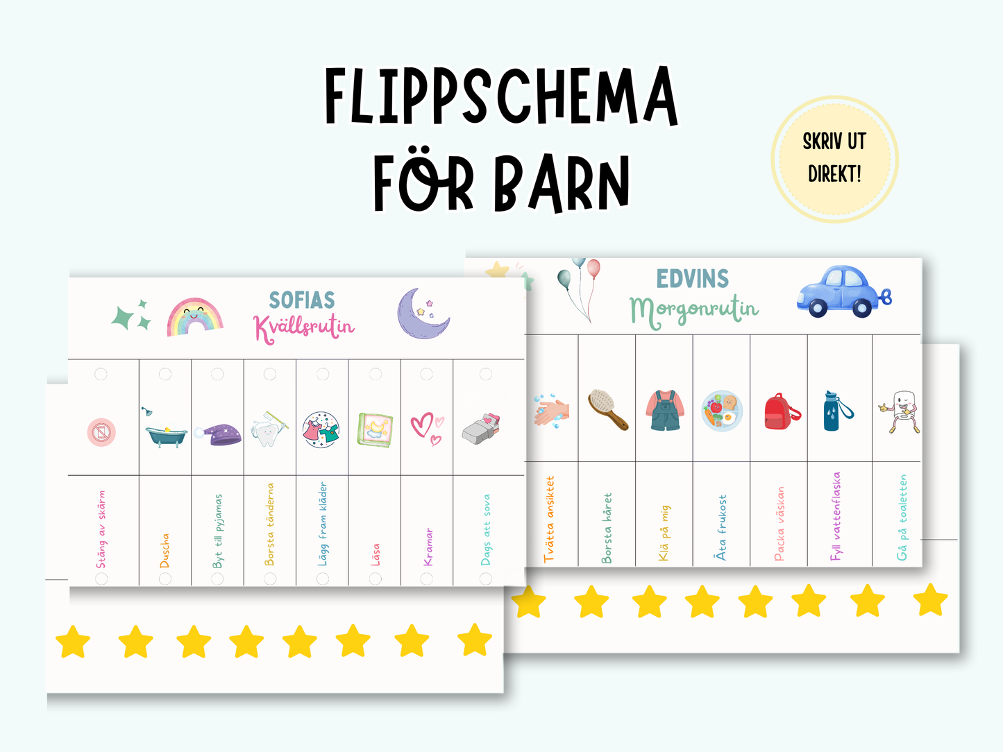 Flippschema - morgon & kvällsrutin