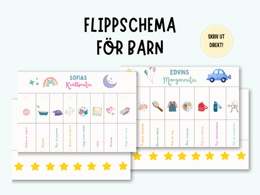 Flippschema - morgon & kvällsrutin