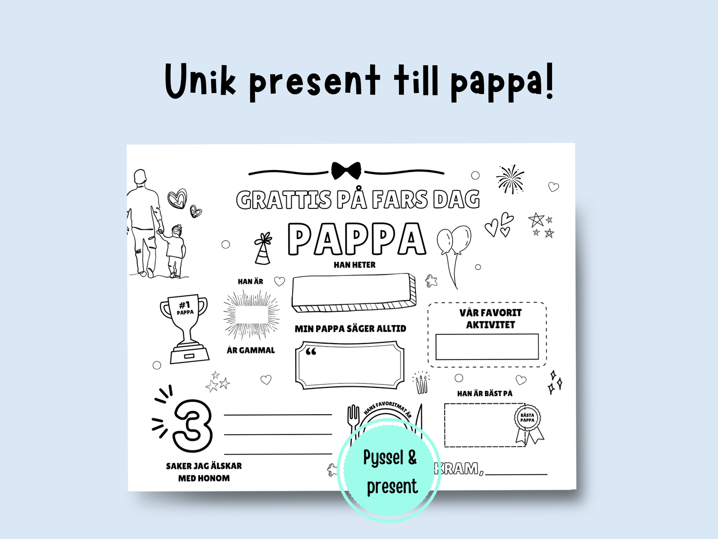 Om Min Pappa - Pysselpresent Fars Dag