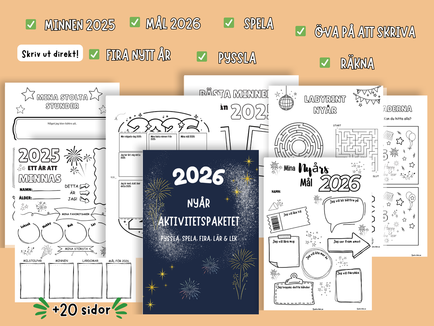 Stora nyårsaktivitetspaketet - Pyssel, lek & reflektion