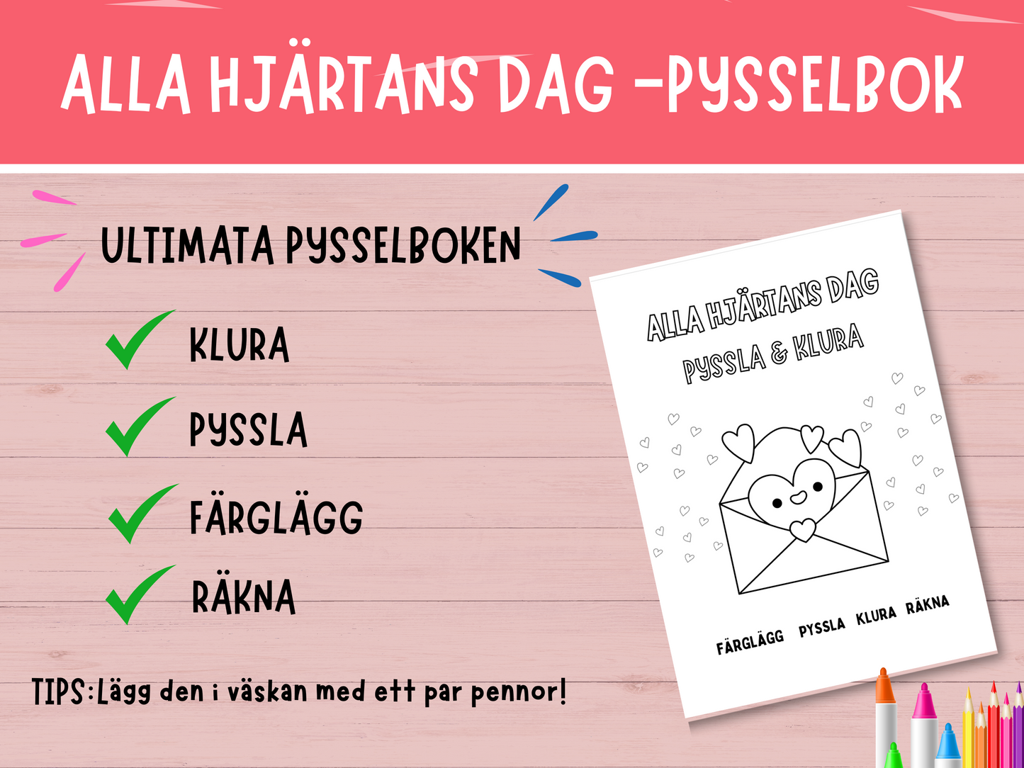 Alla Hjärtans Dag Aktivitetsbok