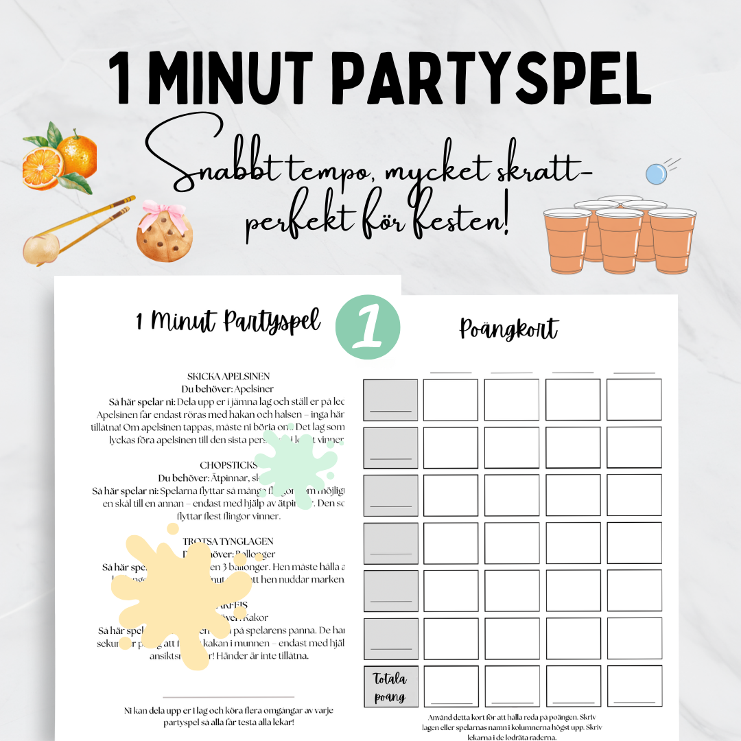 Partyspel 1 - En minut av ren galenskap- utmana kompisarna!