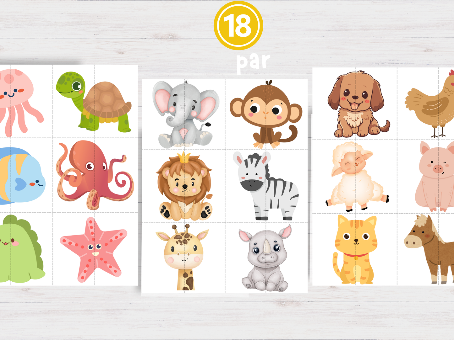 Matchningsspel Djurtema - Lilla paketet