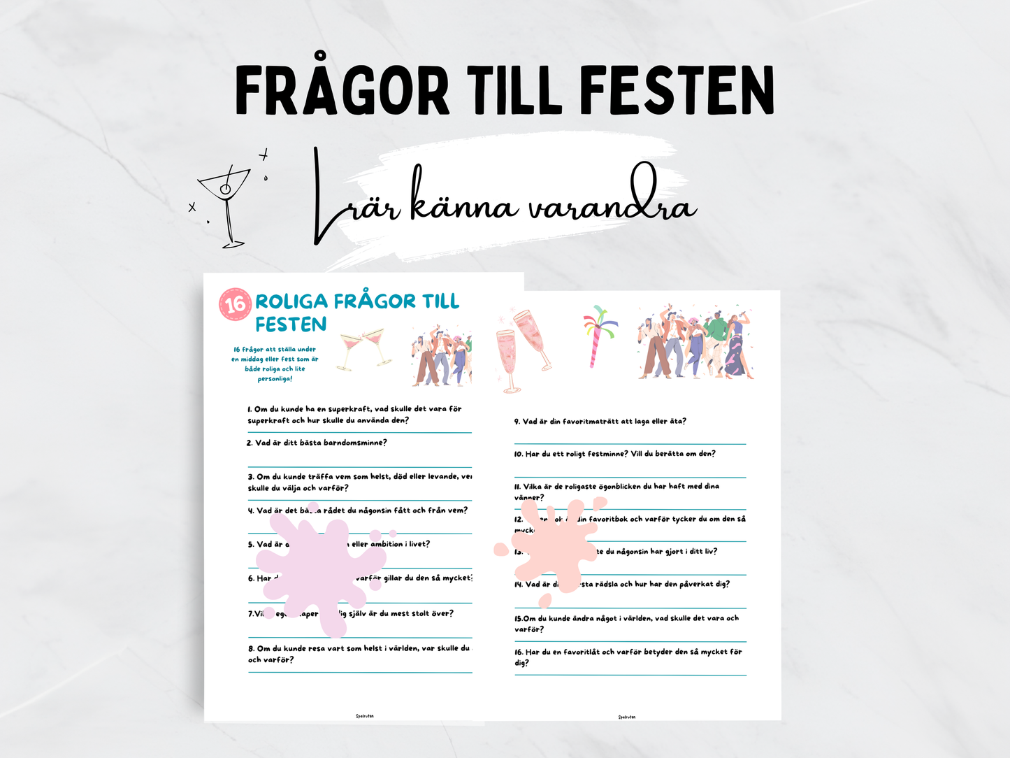 Frågefest - 16 Roliga frågor till festen eller middagen
