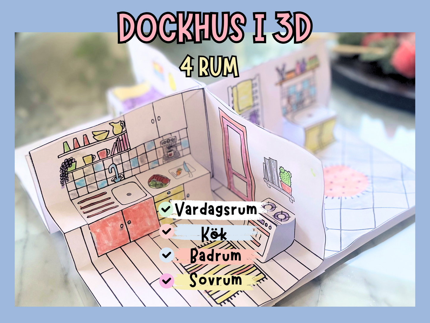 Startpaket Dockhus i 3D - 4 RUM