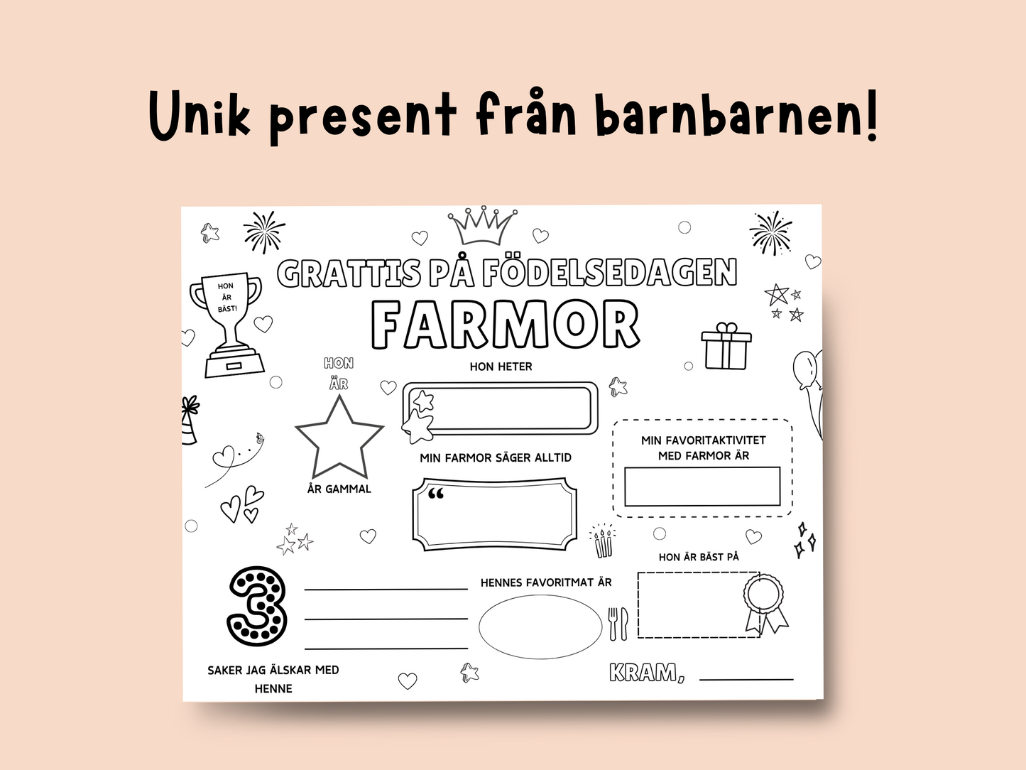 Pysselpresent till Farmors Födelsedag