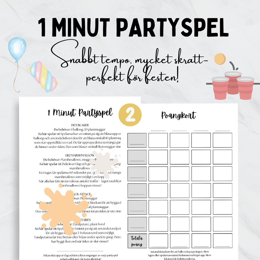 Partyspel 2 - En minut av ren galenskap- utmana kompisarna!