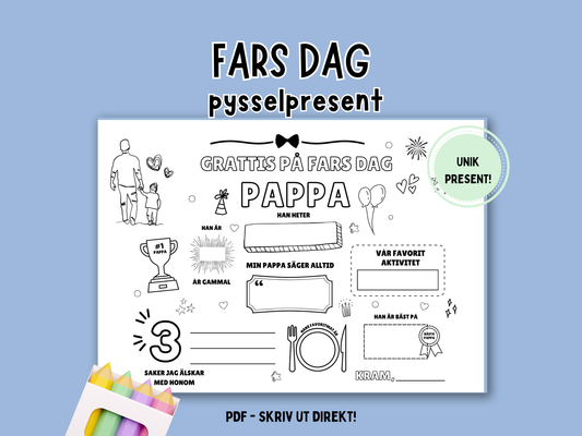 Om Min Pappa - Pysselpresent Fars Dag