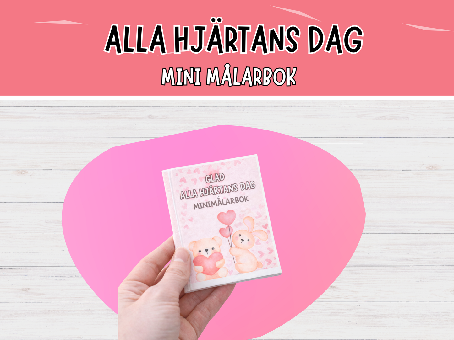 Mini målarbok - Alla hjärtans dag
