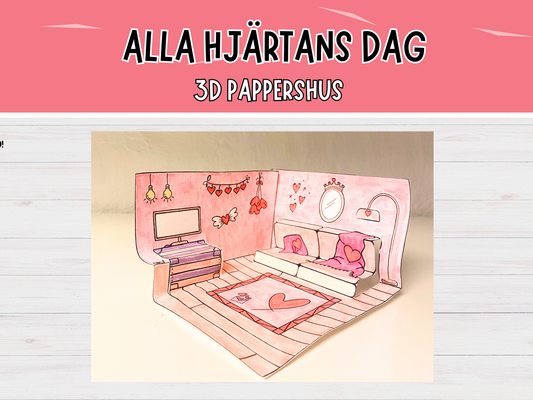 Alla hjärtans dag dockhus 3D