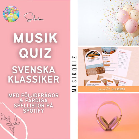 Musikquiz Svenska klassiker - 20 låtar & följdfrågor.