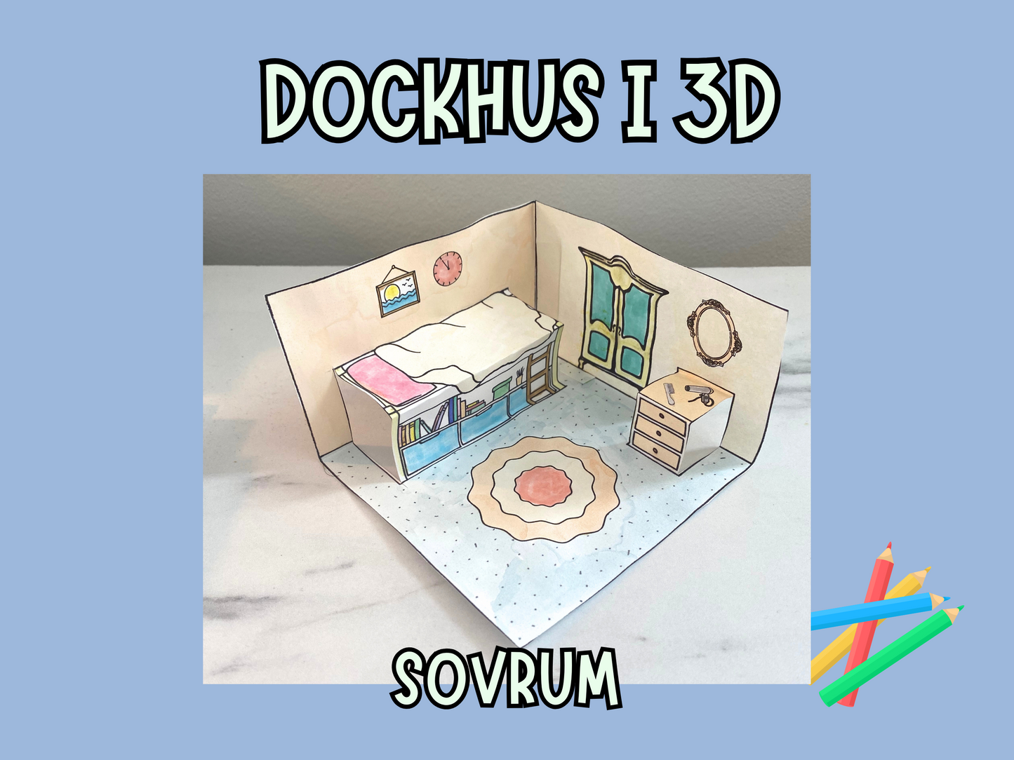 Dockhus i 3D - Sovrum