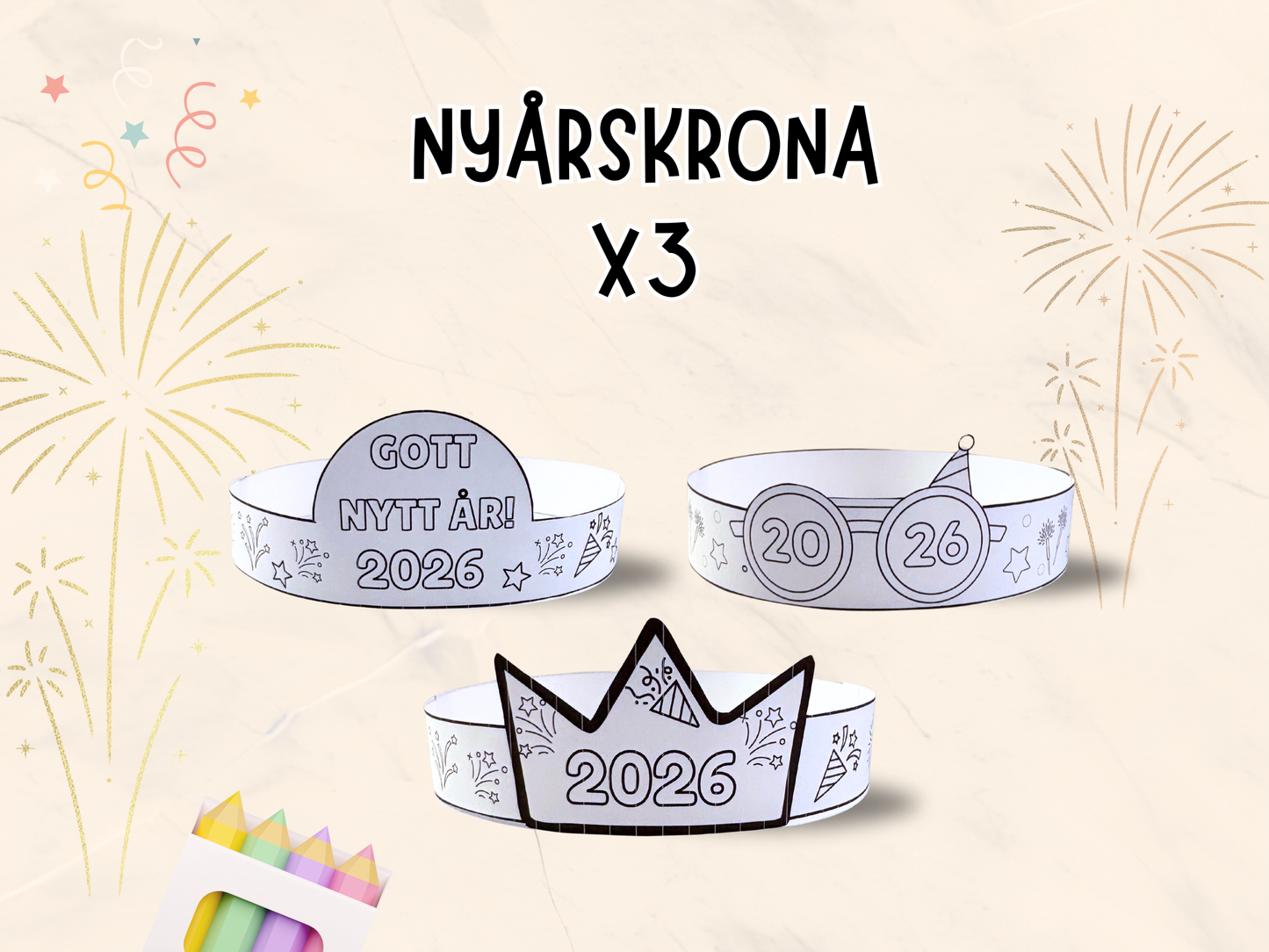 Nyårskrona 2026 X 3