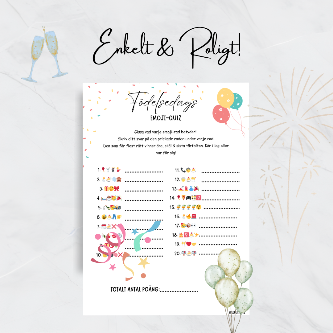 Emoji-lek för födelsedagsfest