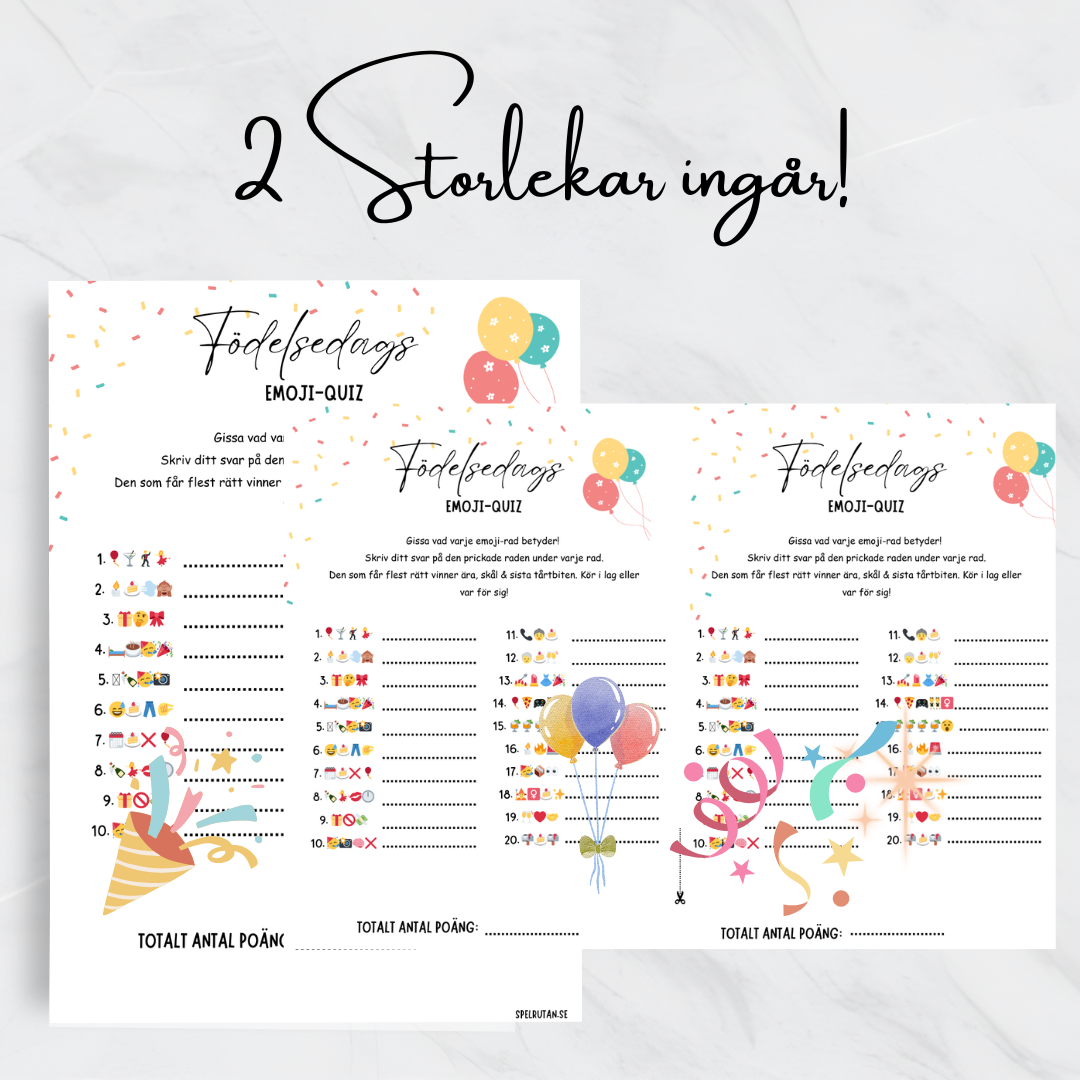Emoji-lek för födelsedagsfest
