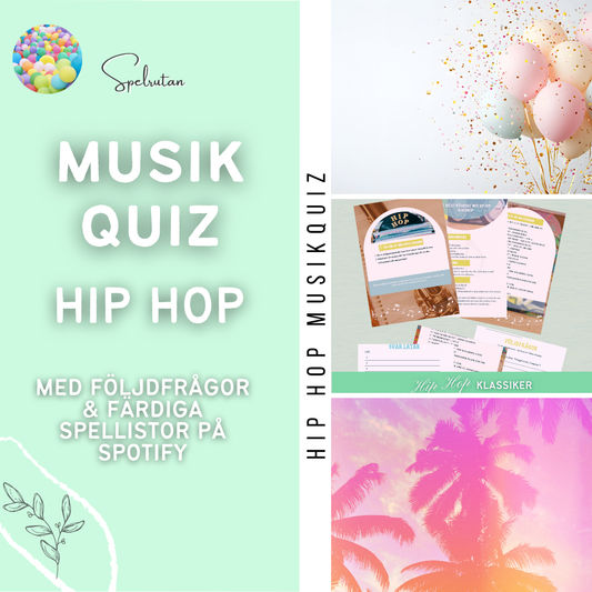 Hip-Hop Klassiker Musikquiz - 20 låtar & följdfrågor.