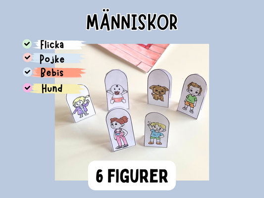 Pyssla till 3D Dockhus - Människor