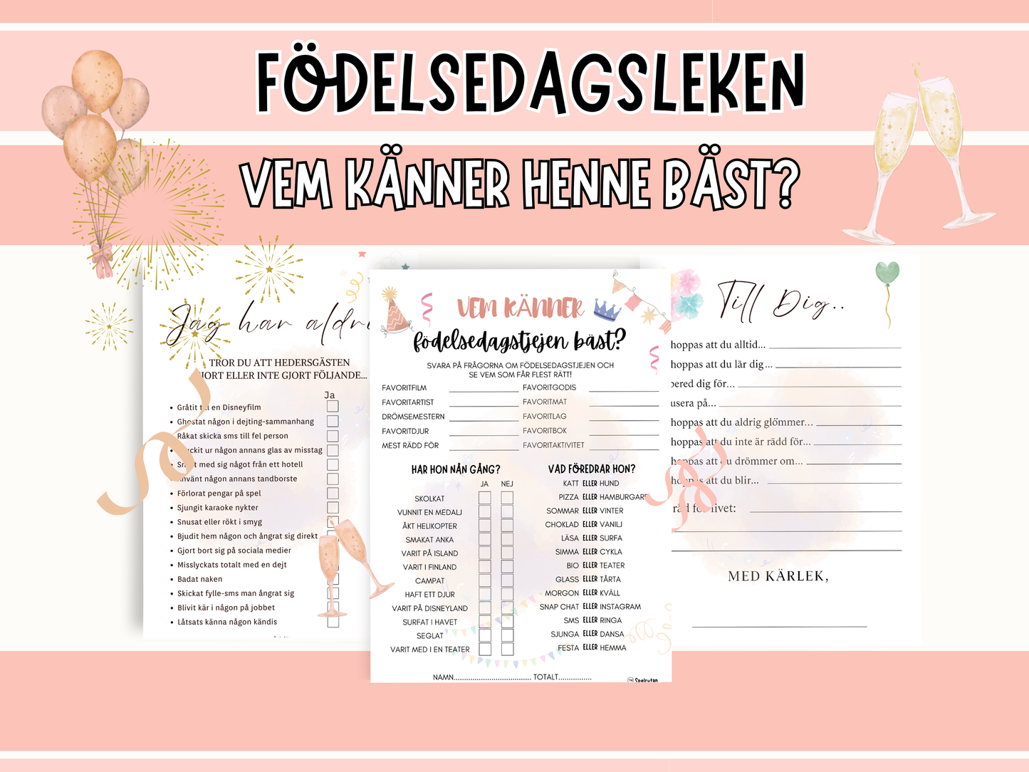 Födelsedagsleken - Vem känner henne bäst?