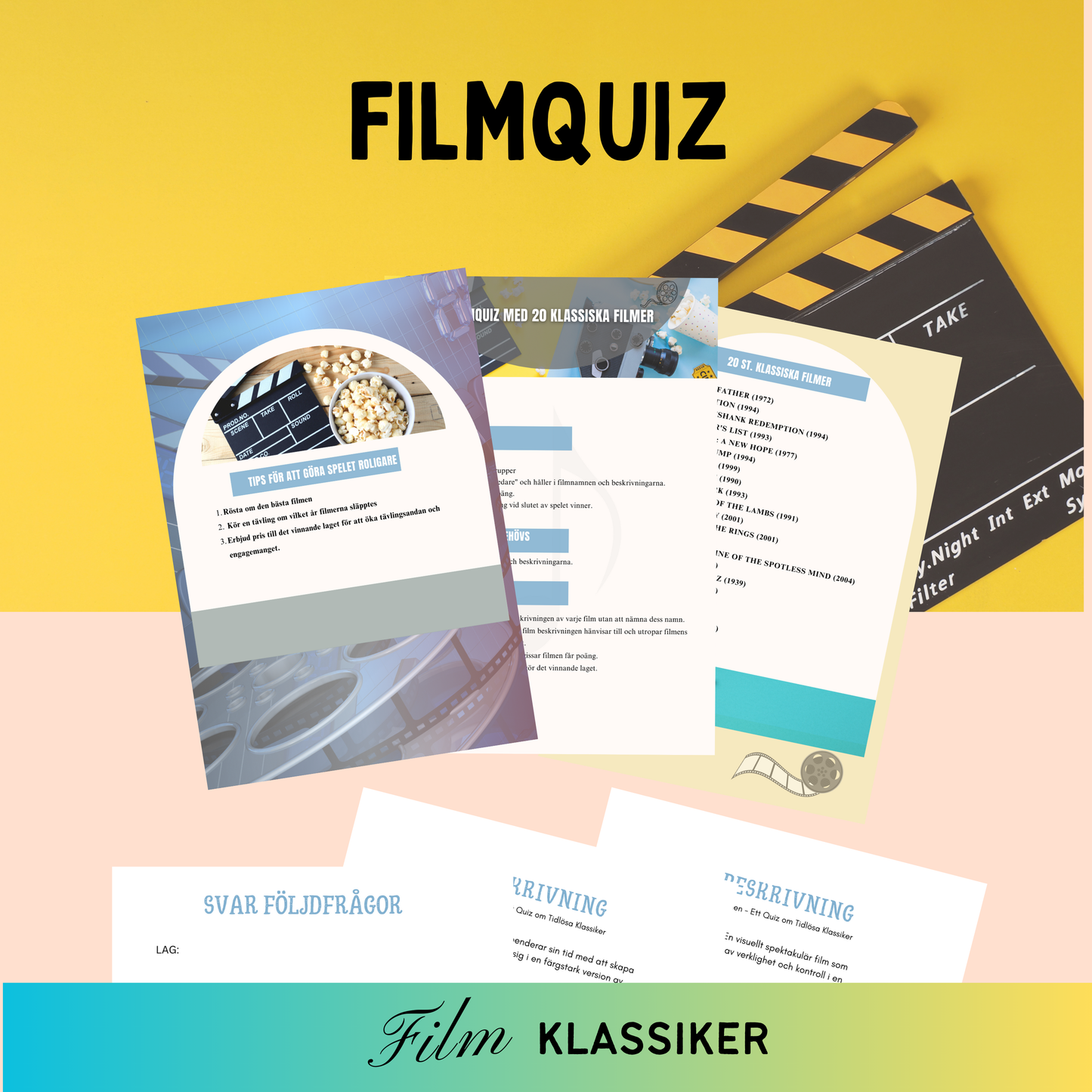 Filmquiz - 20 Klassiska filmer