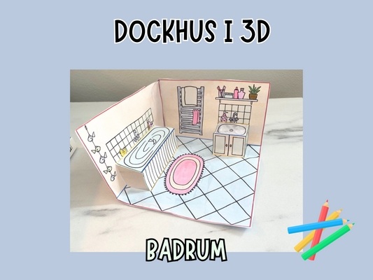 Dockhus i 3D - Badrum