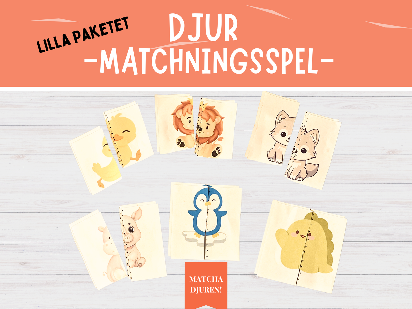 Matchningsspel Djurtema - Lilla paketet
