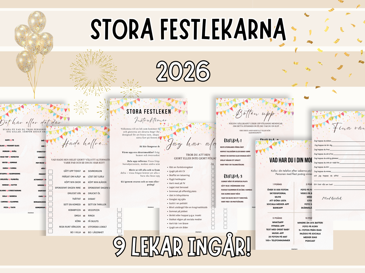 Stora Festlekpaketet - 9 sidor!