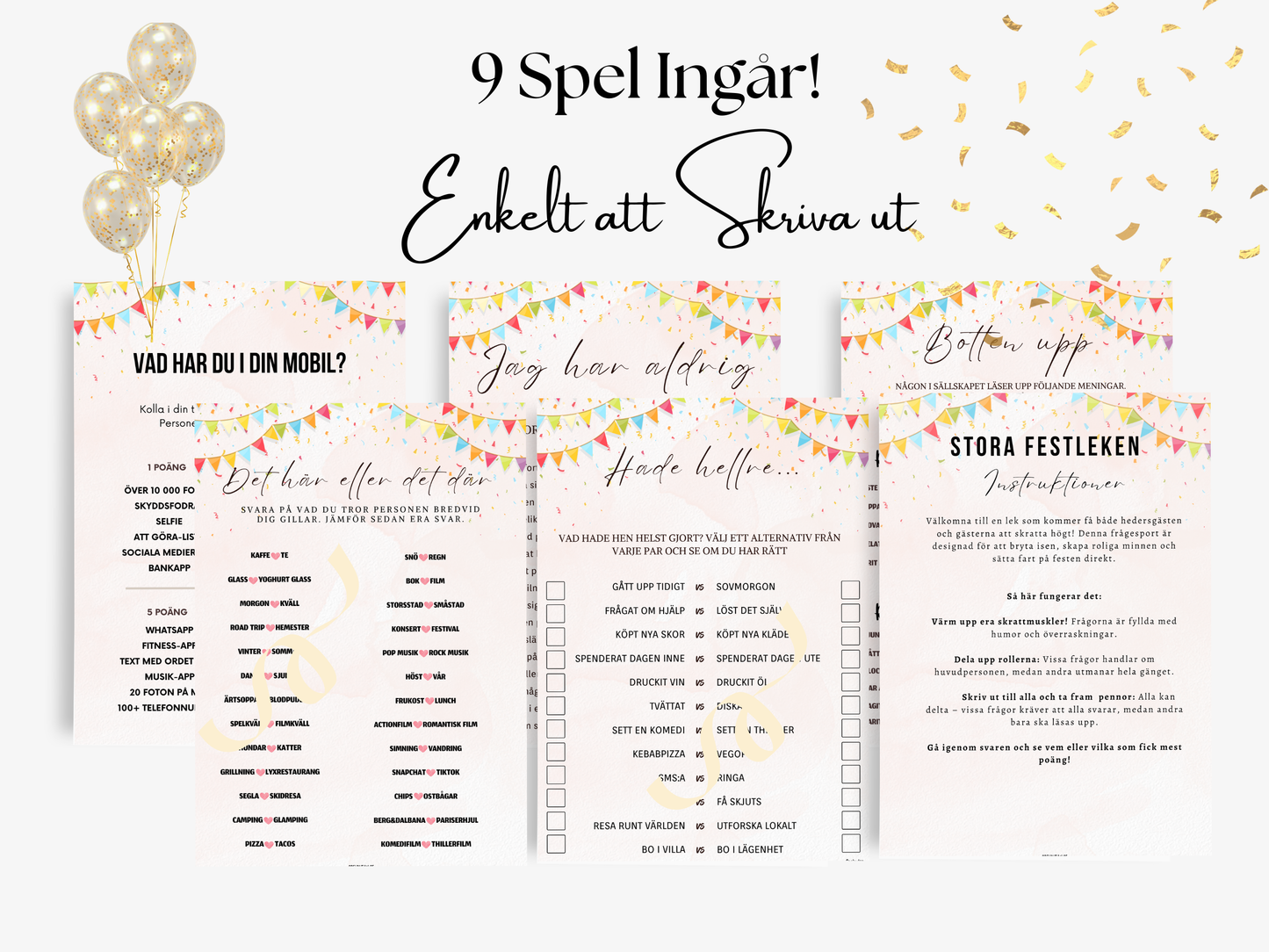 Stora Festlekpaketet - 9 sidor!