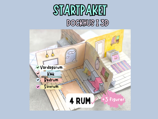 Startpaket Dockhus i 3D - 4 RUM