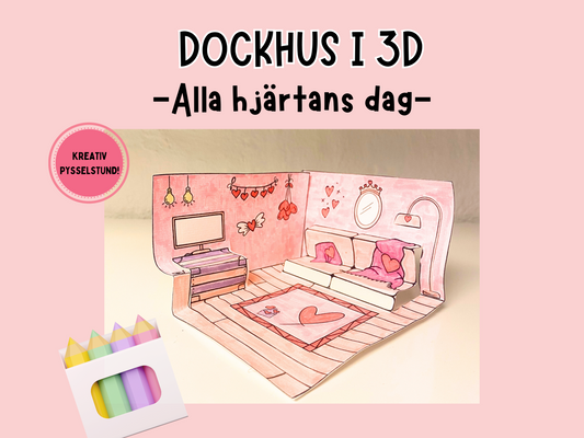 Alla Hjärtans Dag Dockhus i 3D