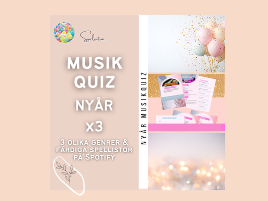 Musikquiz till nyårsfesten - 3 genrer i ett paket!