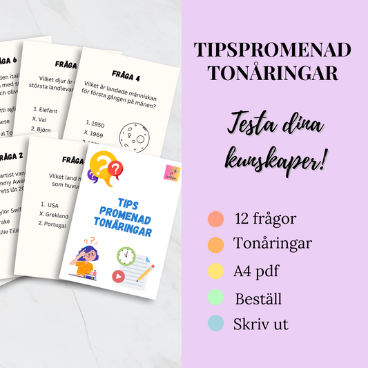 Tipspromenad för Tonåringen, utmana allmänna kunskaper utan mobilen!