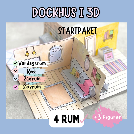 Startpaket Dockhus i 3D - 4 RUM