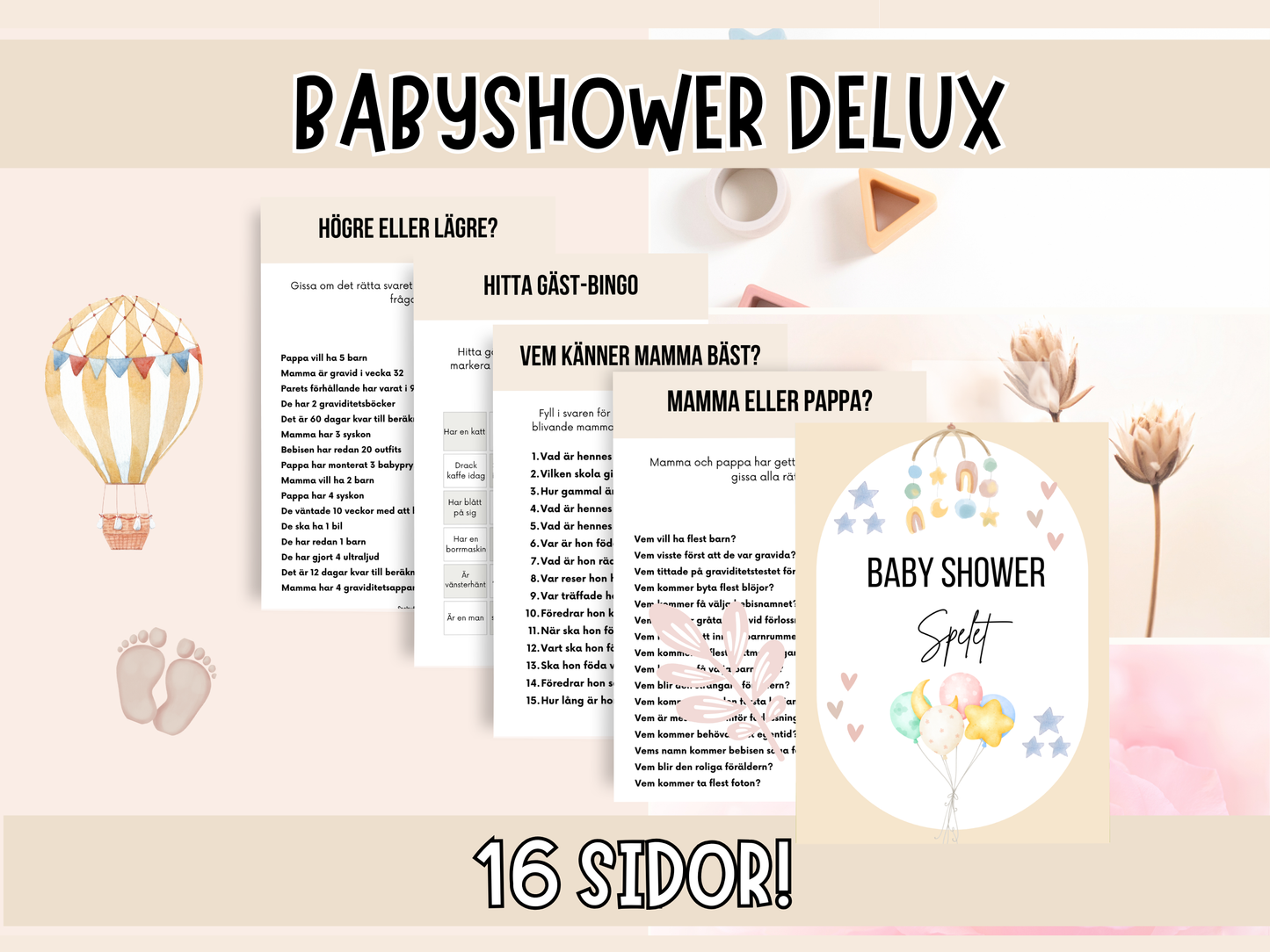 Baby Shower Delux Spelet