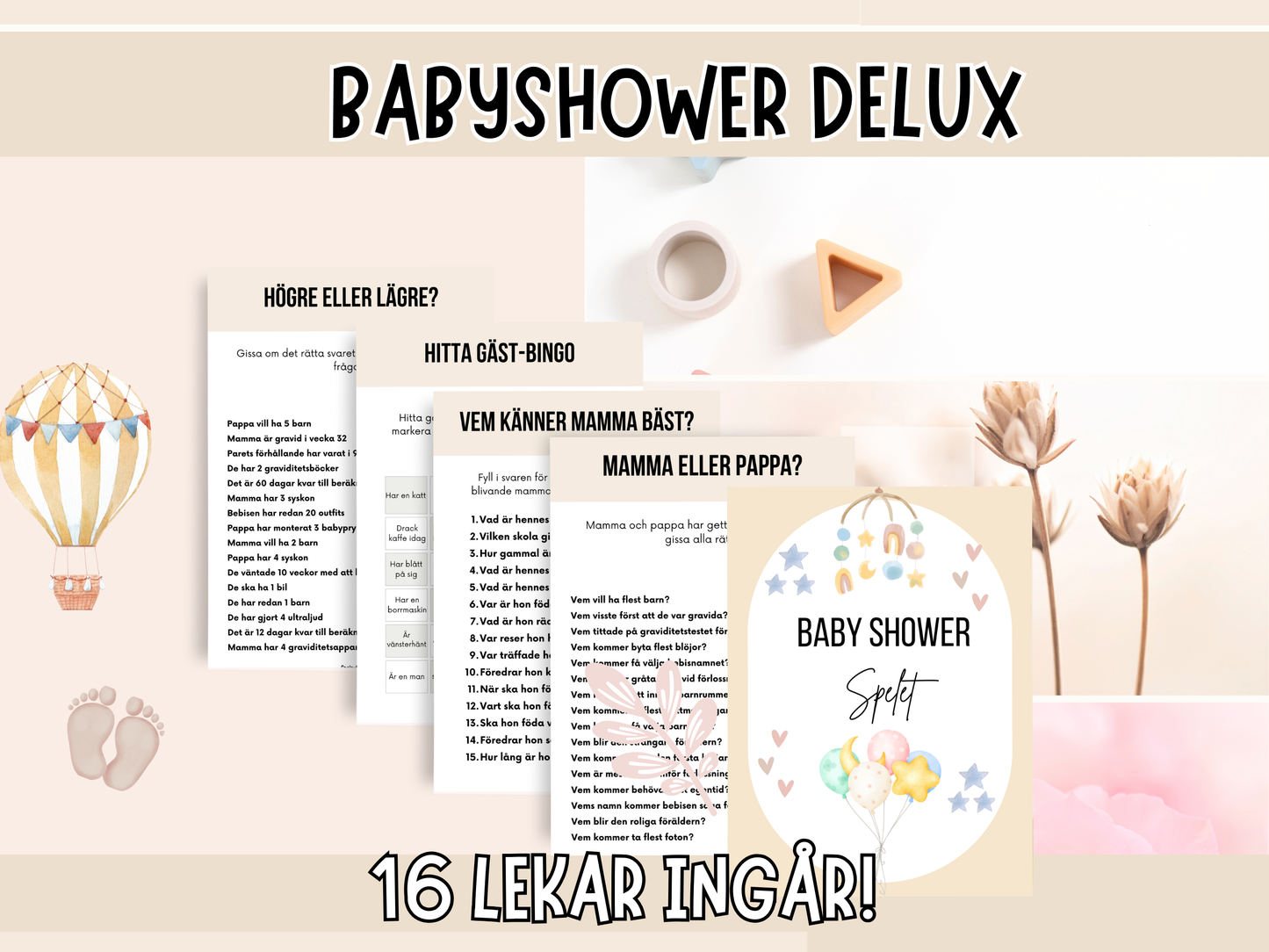 Baby Shower Delux Spelet