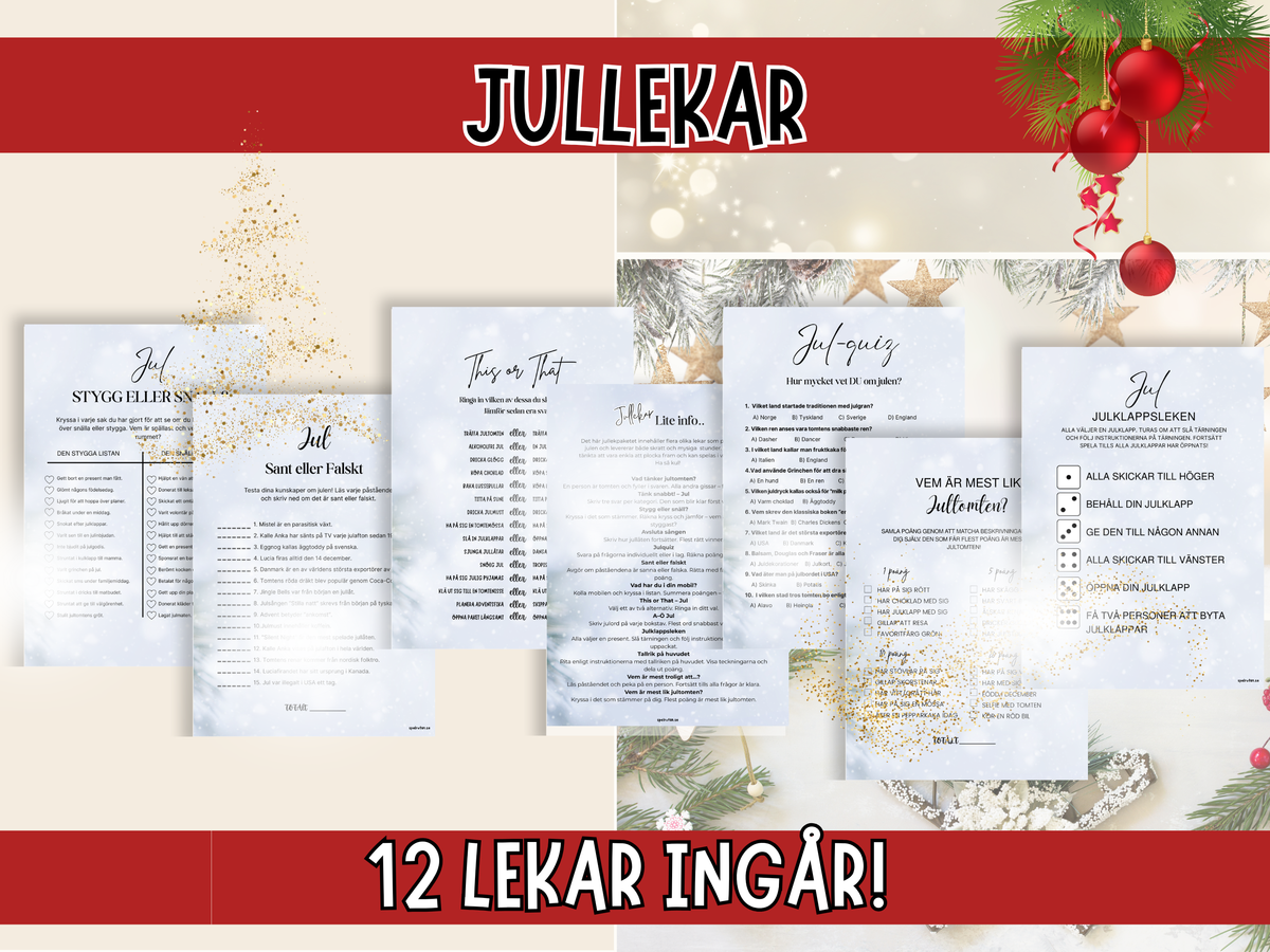 Jullekar - 12 olika spel!