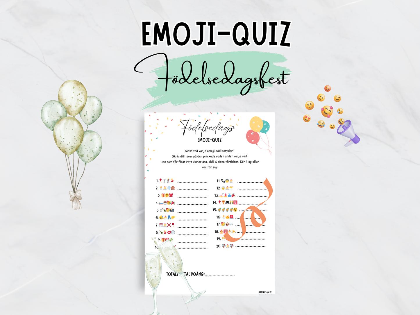 Emoji-lek för födelsedagsfest