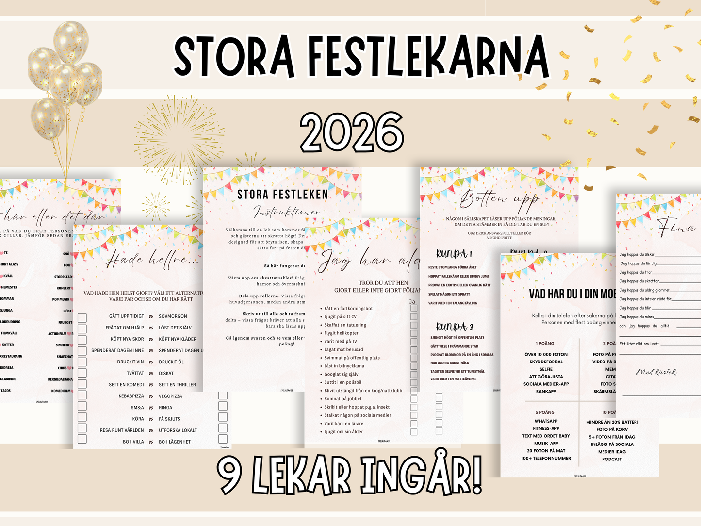 Stora Festlekpaketet - 9 sidor!
