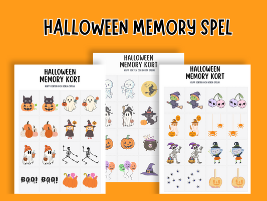 Halloween Memory-kort för barn